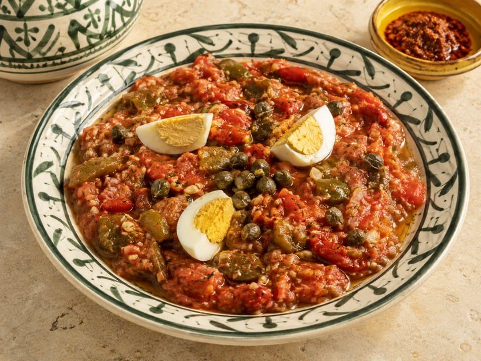 Salade de poivrons et tomates grillés
